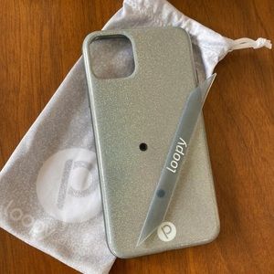 iPhone 11 Pro Max Silver Sparkly Loopy Case
